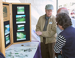 Dale fundraising for the Sares Bluff project at the 2003 Anacortes Arts Festival